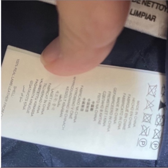 NWOT MICHAEL KORS Leather Moto Jacket - Navy - Picture 5 of 8